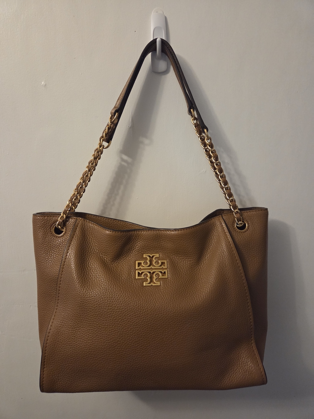 Tori Burch Britten Slouchy Pebbled Leather Shoulder Tote